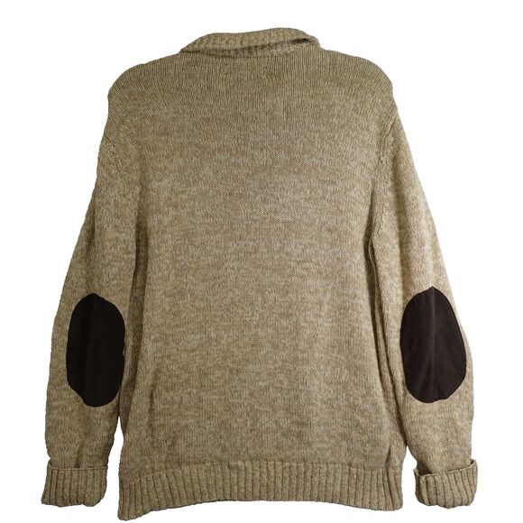 Chaps By Ralph Lauren Men’s Brown Knit Pullover Sweater Sz Medium Elbow Patches - Picture 12 of 14